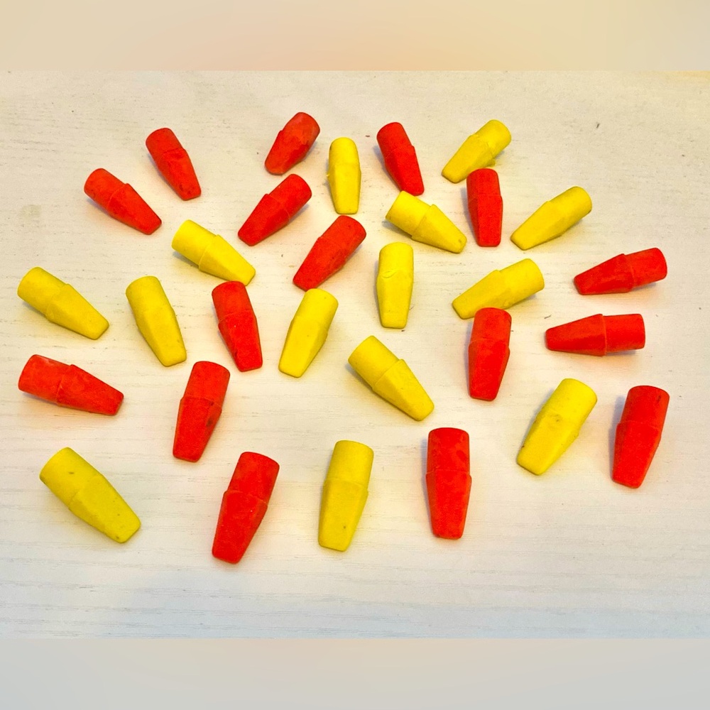 30-Count Pencil Eraser Heads - NEW